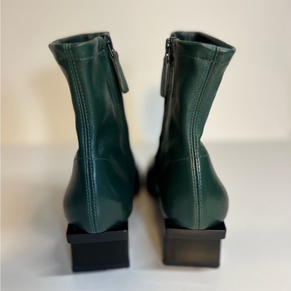 Tory Burch Dark Green Block T Heel Ankle Boots Size 7M - Picture 4 of 8